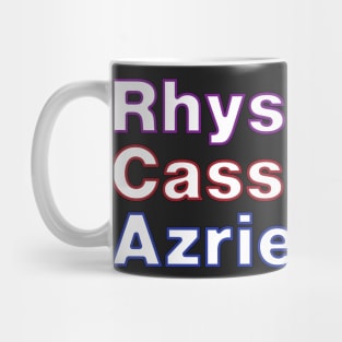 ACOTAR Bat Boys Line Up Purple Red and Blue (white) Mug